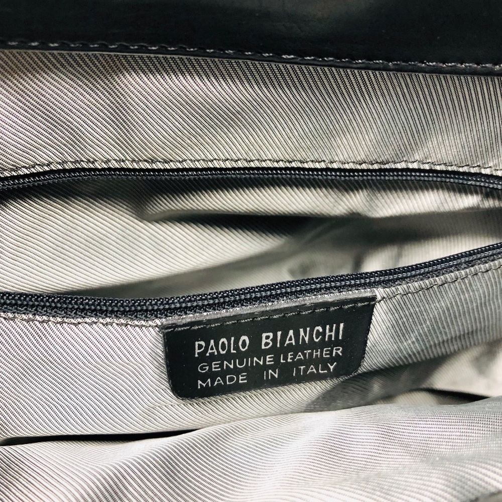 PAOLO BIANCHI made in Italy black leather tote purse - Picture 6 of 6
